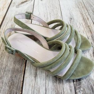 Intentionally Blank Suede Sandals Size 9 Block Heel